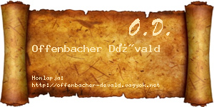 Offenbacher Dévald névjegykártya